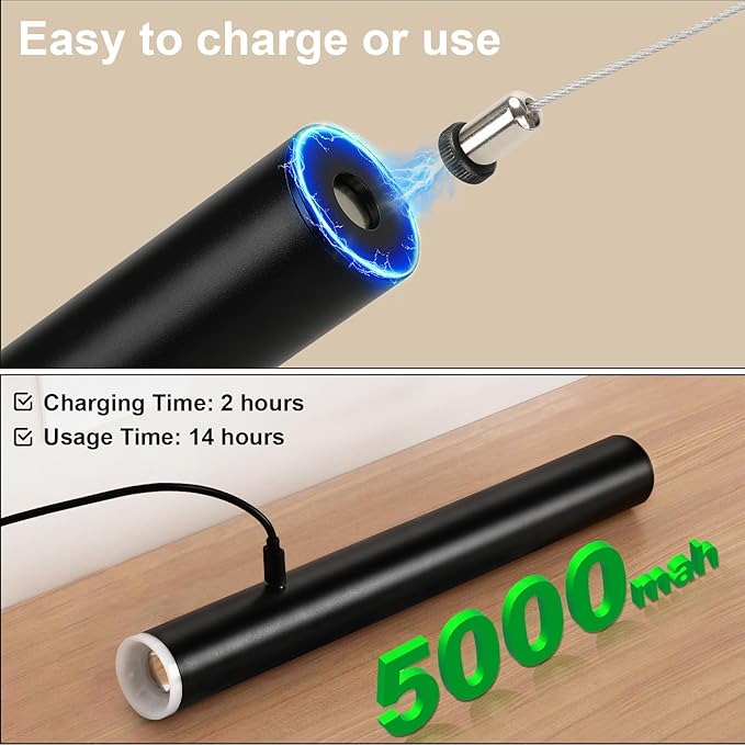 Lightess Battery Operated Pendant Light with Remote, 6000mAh Rechargeable Pendant Light with Motion Sensor, 3 Color Dimmable Black Wireless Chandelier for Island Kitchen Dinning Room