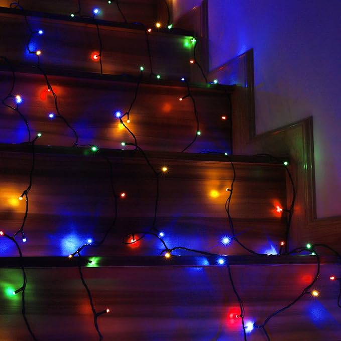 PMS 100-1000 LED Christmas Lights, Low Voltage Fairy String Lights with 8 Modes, Ideal for Xmax Tree, Garden, Home, Party, Halloween Festival Deco (Mixed-Color, 200 LEDs)