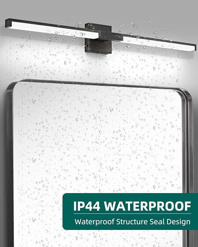 OKELI Modern Bathroom Light Fixtures Over Mirror, 40 Inch Matte Black Vanity Light Bar for Bathroom, 24W 5CCT Diammable Wall Light