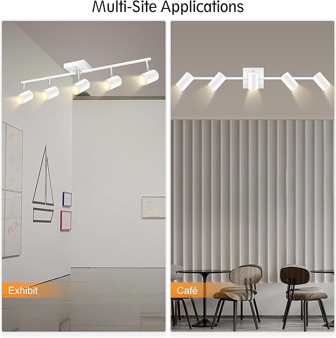 BoostArea Track Lighting Fixtures Ceiling, 5 Light White Track Light with Rotatable Light Heads, Modern Track Lighting Fixtures Ceiling for Kitchen/Living Room,GU10 Bulb Not Included