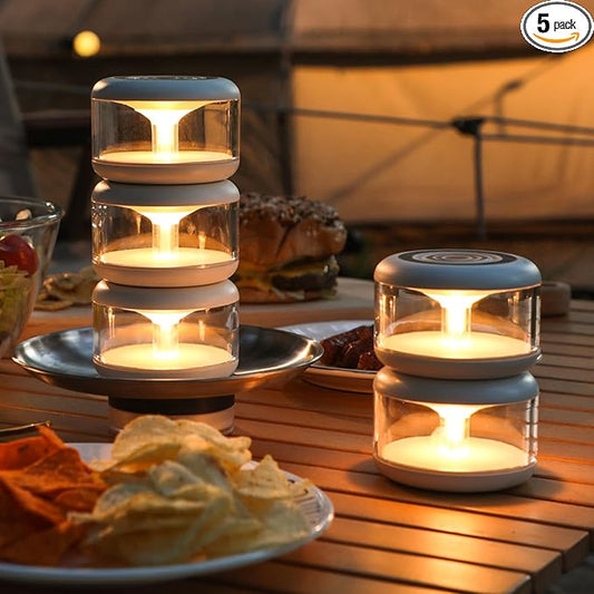 oneleaf Atmosphere Light Portable LED Night Light, Candle lamp, Three Lights with a Charging Base, Touch Switch Cordless Rechargeable Washroom,Stair,Bedroom,Camping