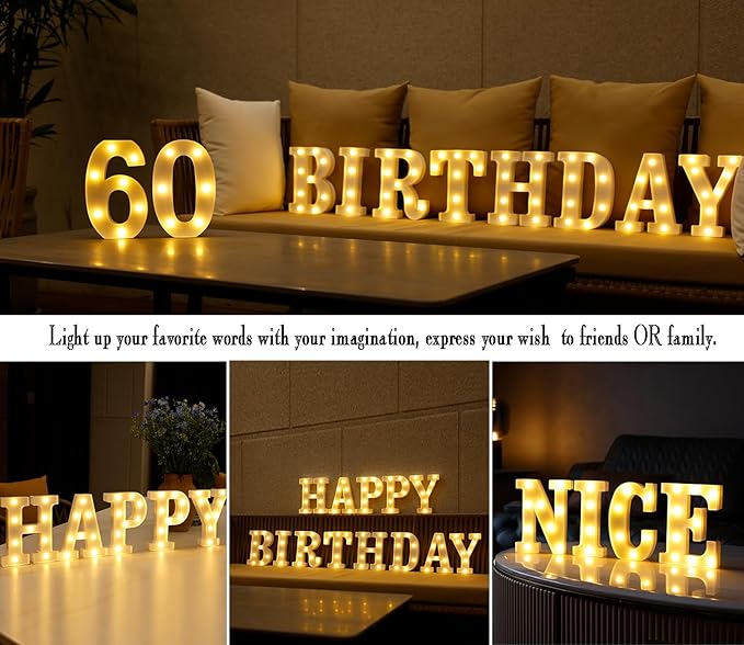 LED Marquee Numbers, Small Light Up Numbers for Party, 8.58 Inch Battery Powered Lighted Number for Birthday, Night Light, Table or Home Decor (Number 6)