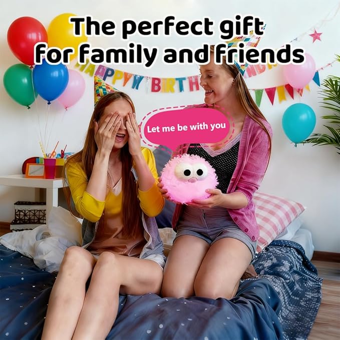 Plush Night Light Cute LED Table Lamp Cozy Dimmable Nightlight Rechargeable Bedside Lamp Funny Desk Decor Lamp for Halloween Christmas Birthday Gift (Purple)