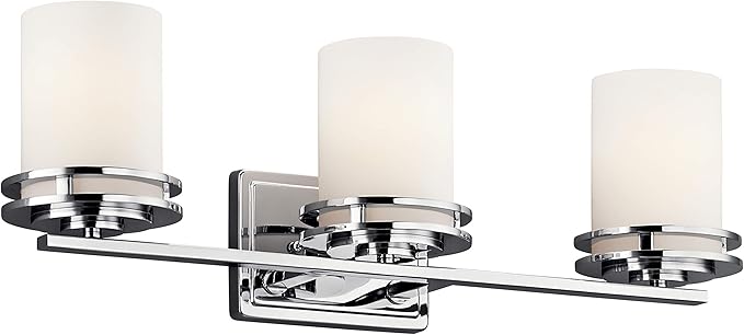 Kichler Hendrik 24" 3 Light Vanity Light with Satin Etched Cased Opal Glass Chrome