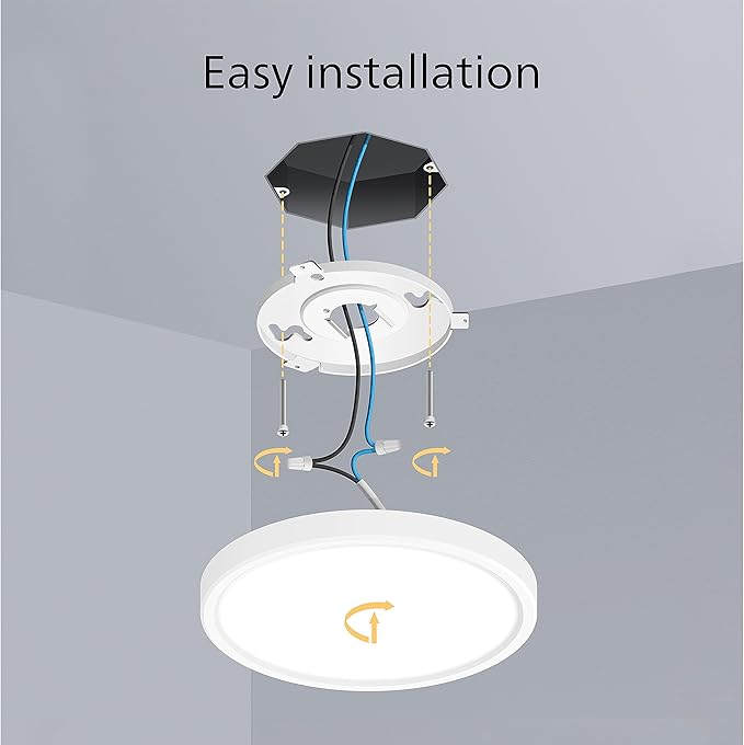 Philips LED 11" Flush Mount Ceiling Light 1-Pack, Selectable White Multi-CCT Brushed Nickel, 1200 Lumen (16W = 75W) Dimmable Ceiling Light, Frosted Flicker-Free, No Bulbs Required