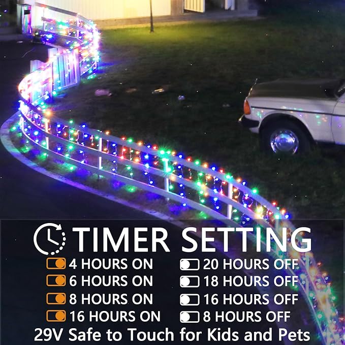131ft Christmas Lights Outdoor, 1680 LED Waterproof 8 Modes String Light with App and Remote Control for Outside House Roof Decorations Indoor Decor-Multicolor