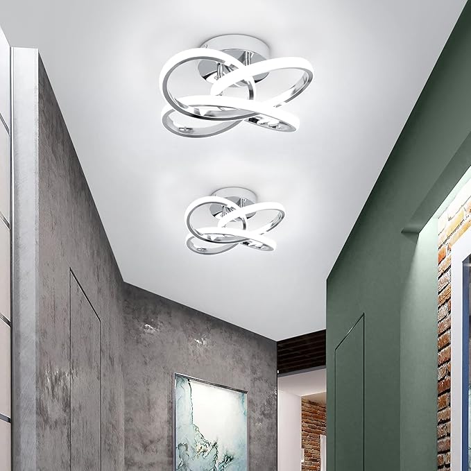 CANEOE Modern Ceiling Light Fixture,Small Led Hallway Light Fixtures Ceiling Lamp,Creative Close to Ceiling Lighting for Hallway Bedroom Bathroom Balcony Stair Light Fixtures Ceiling Mount