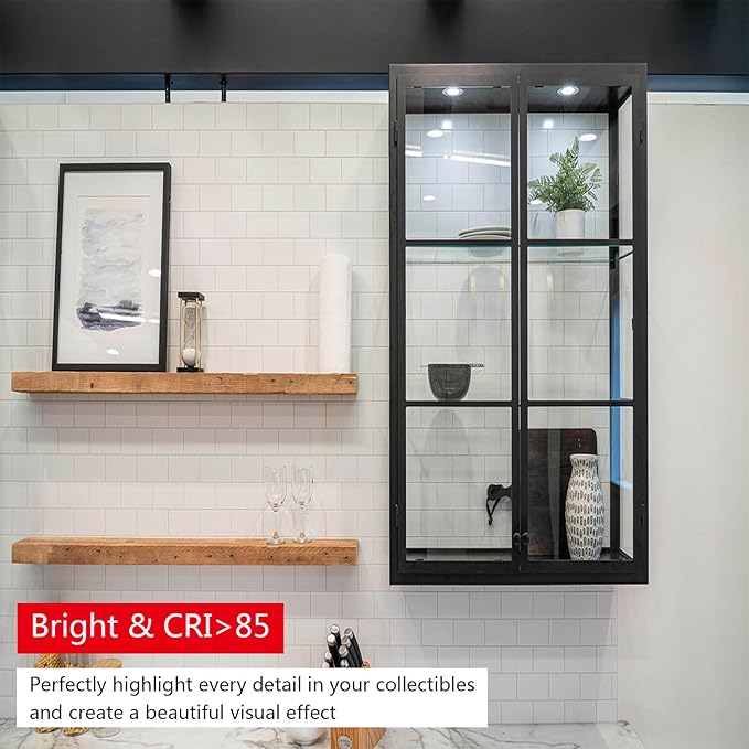 LED Puck Lights Wired Recessed Under Cabinet Lighting Dimmable,Halogen Bulb Retrofit Puck Light Plug in,60mm Cutout,3000k Warm White,12V Kitchen Counter, Book Shelves,Display Case,Curio Lamp,6pcs