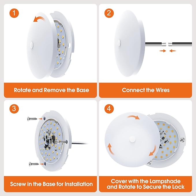 GZV RV Interior Lights, 12V Led Lights Interior, 3 Color 4.5 Inch RV Led Ceiling Puck Lights, RV Accessories for Inside/Camper/Trailer/Boat/Car (3000K/4000K/6000K, 2 Pack)