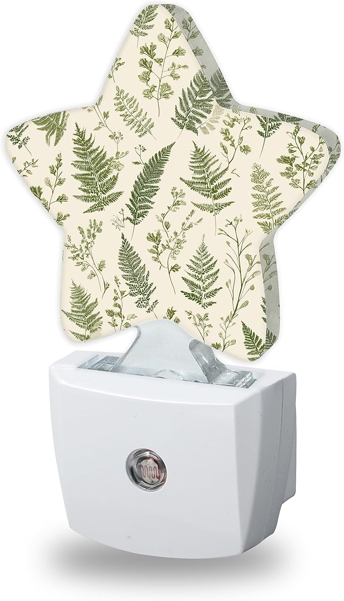 Nightlight,Sage Green Decorative Night Lights Plug Into Wall,Eucalyptus Leaves Night Light with Auto Sensor for Bedroom,Nursery,Hallway,Stairway,Gifts