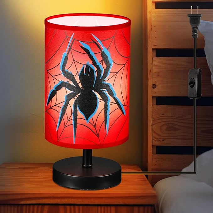 Glooglitter Spider Table Lamps Gifts 3 Colors Dimmable Lights 9.72 x 5.12 Inch Spider Night Light Bedroom Bedside Lamps for Room Bedroom Desk Home Decor Birthday Gifts