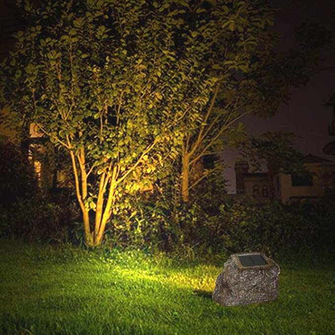 EiGreen Solar Garden Rock Lights Outdoor, 2 Pack 10 LED Waterproof Solar Powered Rock Light，Yard Landscaping Spotlights, for Indoor and Outdoor Decoration