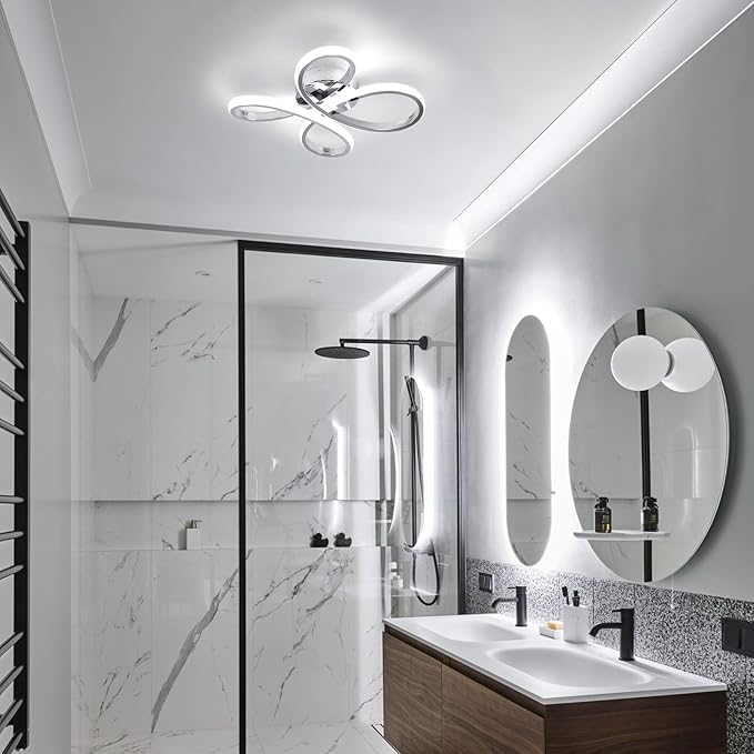 ADISUN Modern LED Ceiling Light, 6000K Semi Flush Mount Ceiling Light Fixture, Modern Lamp for Hallway Bedroom Corridor Aisle Bathroom(L14.56*W14.56*H2.4)