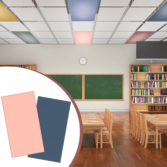 6 Pcs Fluorescent Light Covers 4 x 2 ft Magnetic Ceiling Light Covers Lights Filters for Classroom Office Home School(Morandi Color)