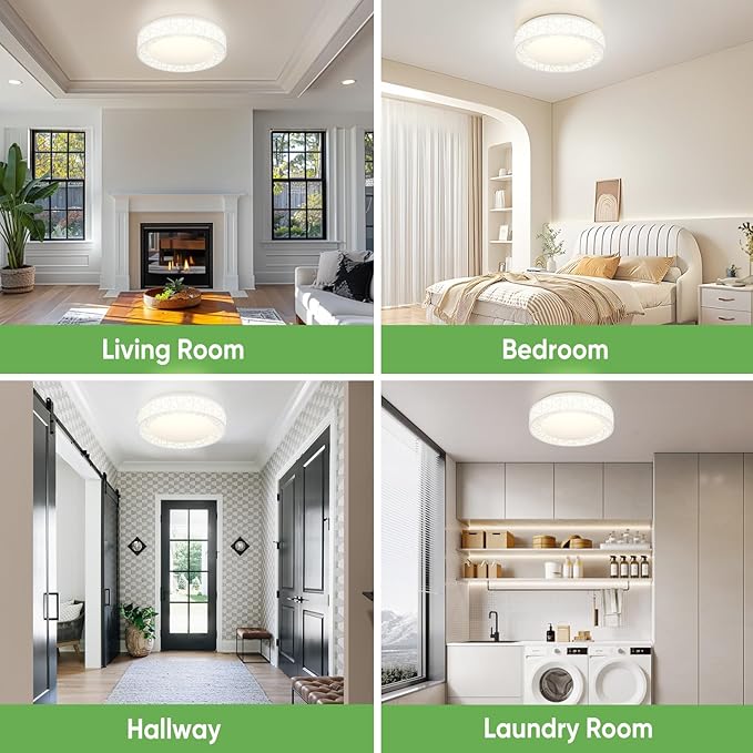 Lightania 16 Inch Flush Mount Ceiling Light, Modern White LED Ceiling Light Fixture, 28W 2800LM 2700-6500K Adjustable, Dimmable Ceiling Lights for Bedroom, Kitchen, Hallway, Bathroom, ETL