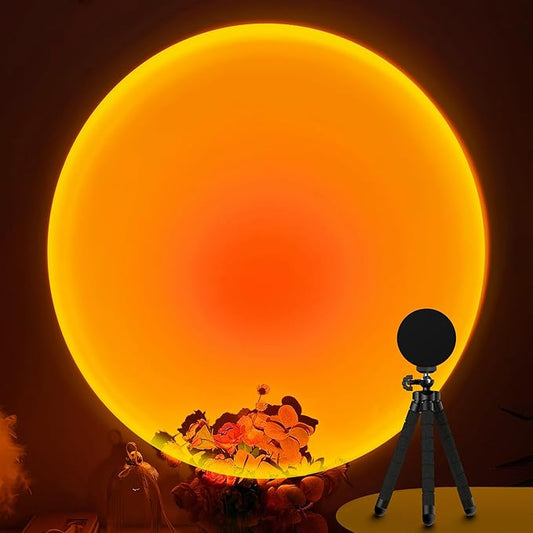 XEBKOR Sunset Lamp Projector,360 Degree Rotation Sun Lamp Led Night Light with USB Port,Sunset Lamp for Room Decor, Photography,Tiktok Live,Christmas Gifts for Women