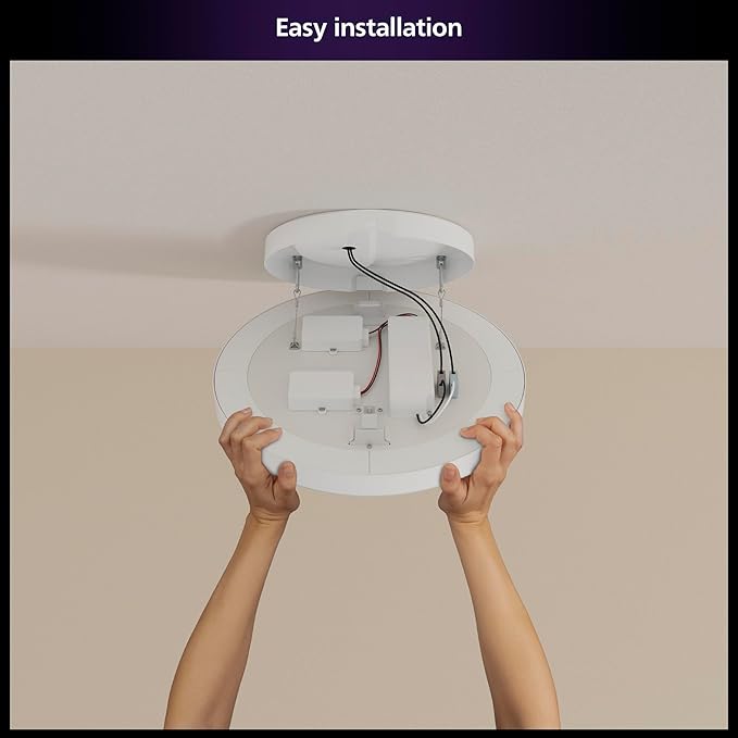 Philips Hue Datura Smart Ceiling Panel (Large Round 2.49 in x 22.60 in) White & Color Light, Bluetooth Compatible, Voice Control with Alexa, Apple Home & Google Assistant