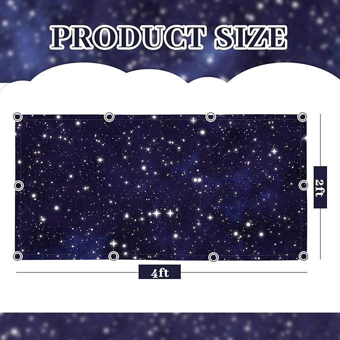 Hortsun 12 Pcs Fluorescent Light Covers Bulk, 4 x 2 ft Magnetic Fluorescent Drop Ceiling Lighting Covers Light Filter Shade for Home, Office, Hospital, School Classroom Decoration(Starry Sky)