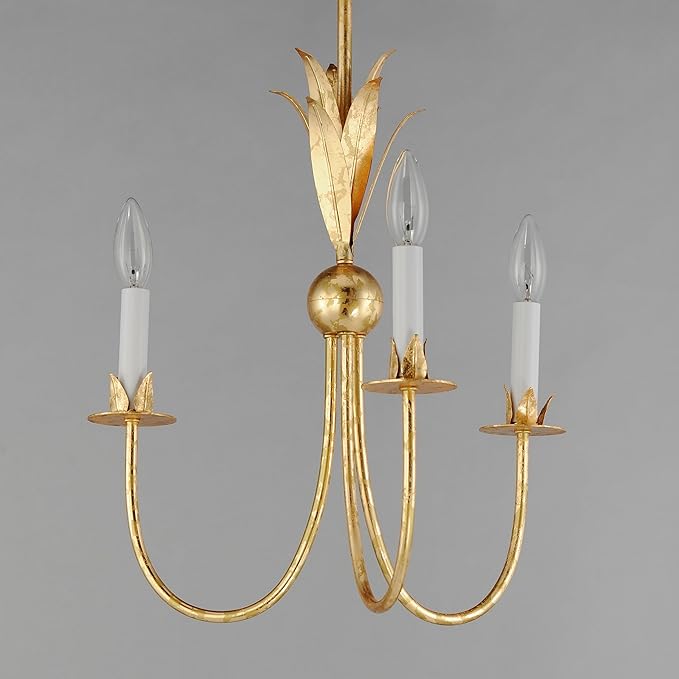 Maxim Lighting Paloma 3-Light Mini Pendant | Gold Leaf Steel Finish | Transitional Indoor Light Fixture | Ideal for Kitchen Islands & Breakfast Nooks | Dimmable | Home Decor Ceiling Fixture | 2883GL