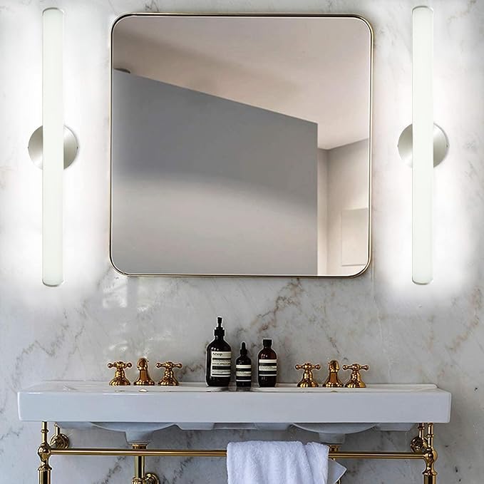 OOWOLF LED Bathroom Vanity Light, 16W 24inch Bathroom Lights Fixture,1600LM Led Vanity Lights Bar, 4000K Natural White Bath Wall Lighting Fixture Sconce Indoor, Vanity Light Fixtures Over Mirror