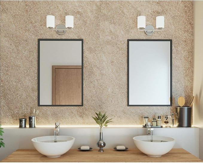 Replay Collection 2-Light Etched White Glass Modern Bath Vanity Light Polished Nickel