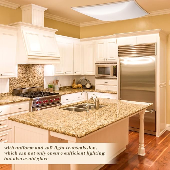 2 Pack Semi-Flush Mount 12 Inch Square Ceiling Fixture Light Cover Ceiling Lamp Shade Light Bulb Cover White for Laundry Room Bedroom Kitchen Living Room Closet