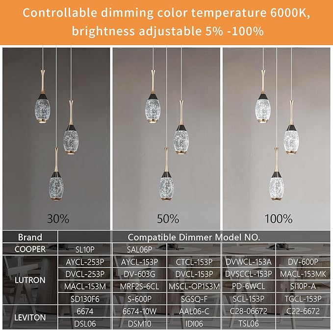 Modern Black Gold Pendant Light Dimmable LED Ceiling Light Fixtures Mini Teardrop Crystal Pendant Lighting for Kitchen Island Bedroom Hallway Entryway (3 Light，Champagne Gold)