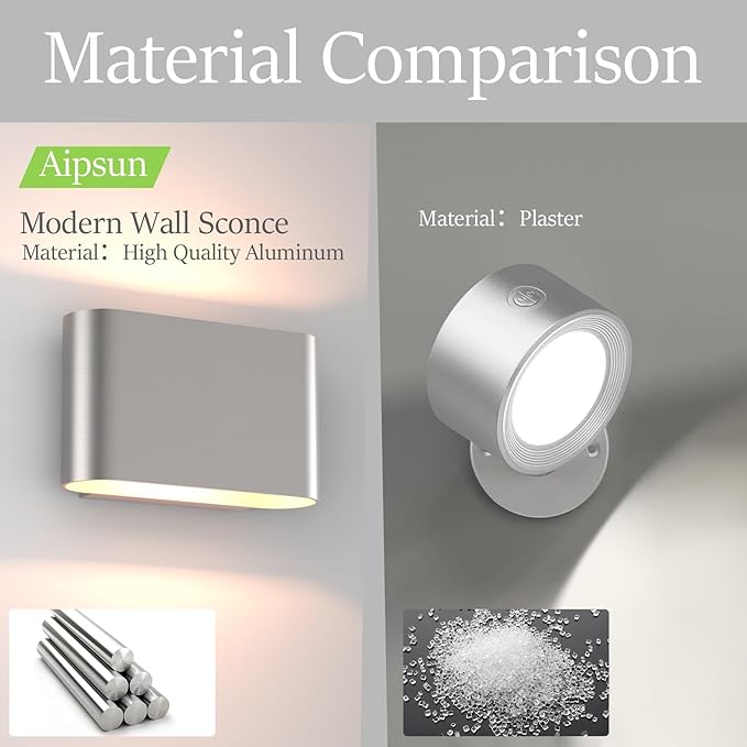 Aipsun Nickel LED Wall Sconces 1 Pack Indoor Modern Wall Lights Hardwired Up and Down Interior Wall Mount Light for Living Room Bedroom Hallway Warm White 3000K(with G9 Bulbs)