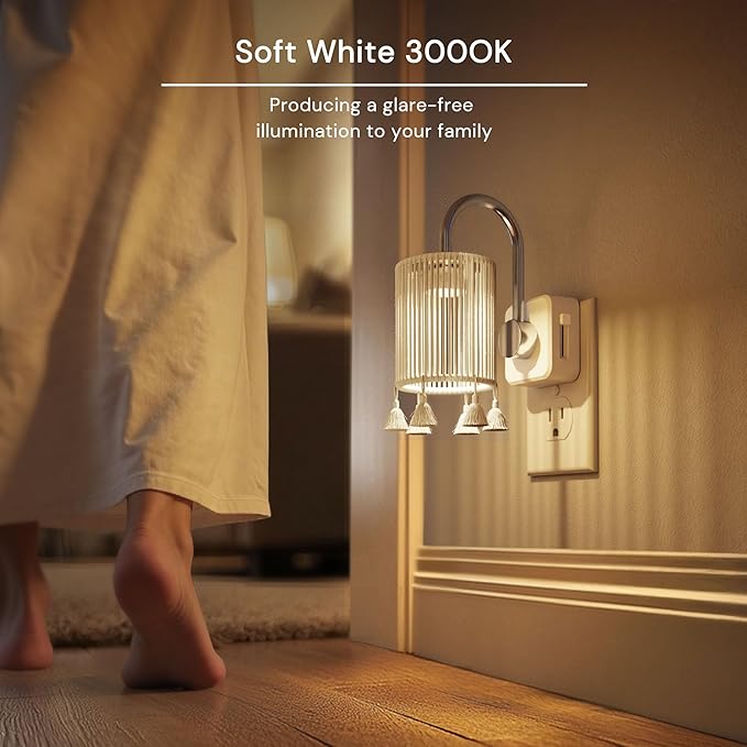 L LOHAS LED Night Lights Plug into Wall, Boho Fabric Cylinder Night Light with Tassel, 0-100LM Dimmable Night Lights, Dusk to Dawn Sensor, Vintage Nightlight for Bedroom, Living Room, Hallway