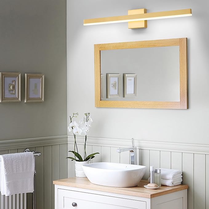 Gold Bathroom Vanity Light 31.5 inch, 26W Dimmable 5CCT LED Modern Bathroom Light Fixture Over Mirror, ETL Certificated