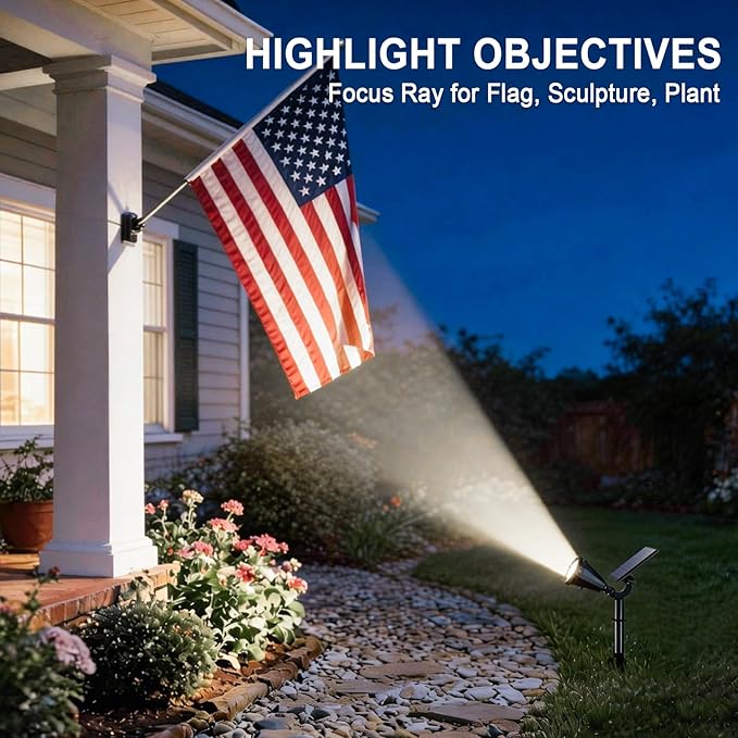 WELALO Solar Spot Lights Outdoor Waterproof IP65, 6 Pack 4 Lighting Modes Solar Powered Landscape Spotlights with Auto On/Off, Solar Garden Christmas Yard Pathway Wall Lights for Outside, Cool White