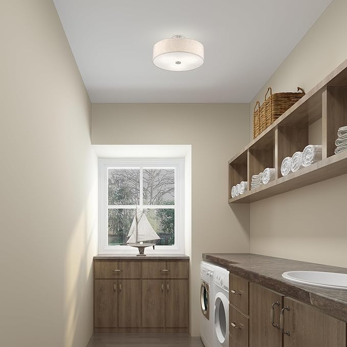 Livex Lighting 52135-91 Meridian 3 Light Brushed Nickel Ceiling Mount