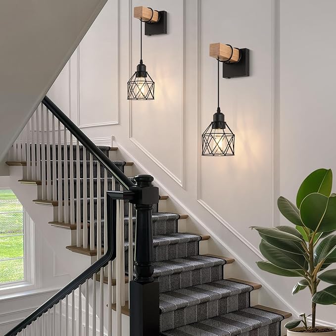 Battery Operated sconces Set of 2 for Bathroom, Dimmable Wall Sconces with Remote Control, LED Wireless Wall Lights for Living Room, Hallway, Bedroom(2 Pack)