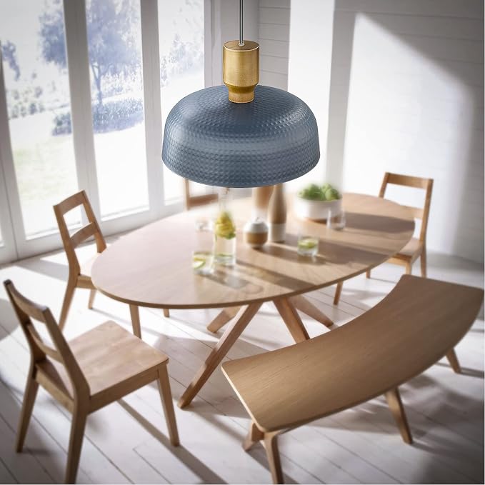 Darkaway Pendant Light Fixtures Ceiling Hanging with Hammered Metal Shade, Modern Pendant Light for Kitchen Island Lighting Hanging Lamp Adjustable Height, Medium 2 Pack