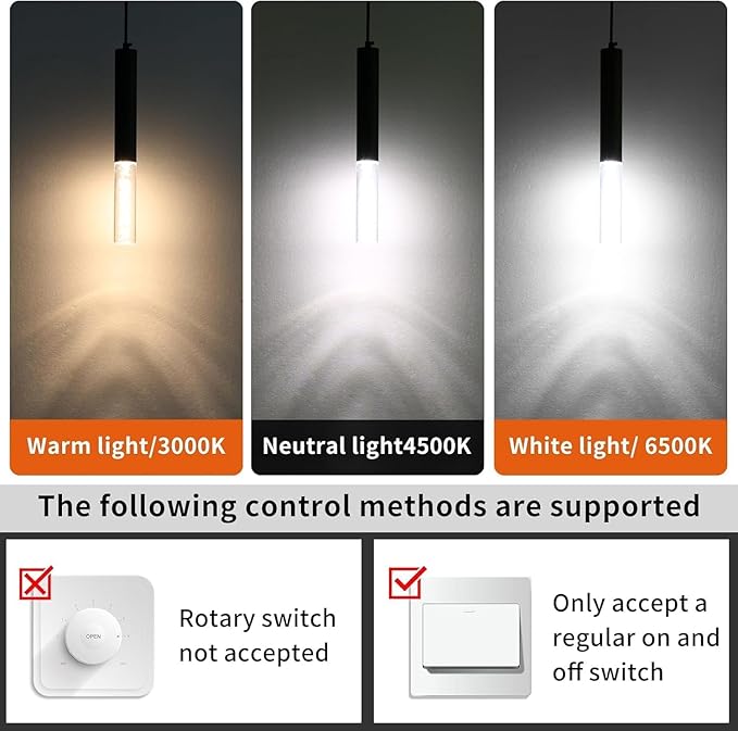 2 Pack Modern Pendant Lights, Mini Chandelier Bubble Acrylic Pendant Lighting for Kitchen Island, 3 Color 3000K/4500K/6500K, Black LED Ceiling Hanging Light for Bathroom, Dining Room, Bedroom