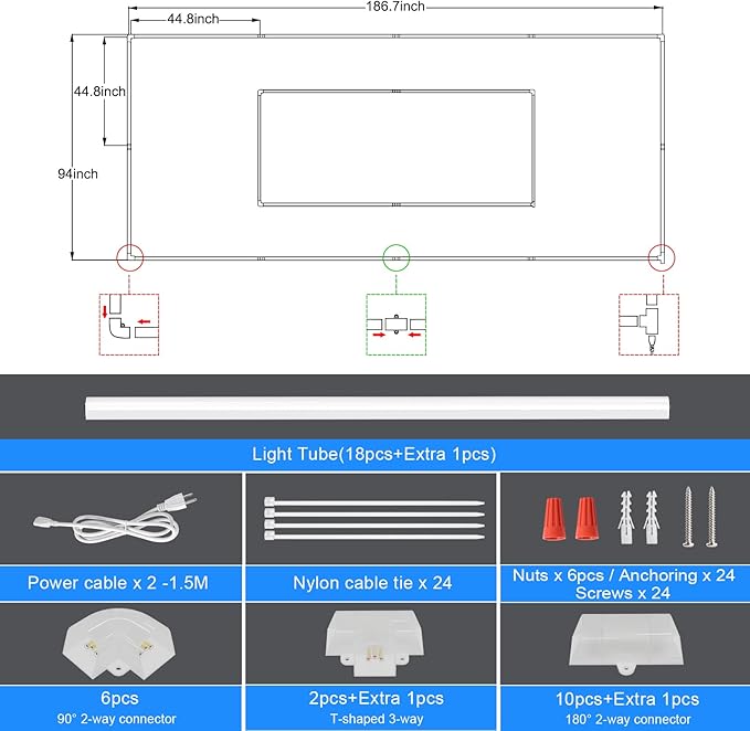 LZHOME LED Garage Lights Fixture: High Brightness 39000LM LED Garage Lighting Ceiling LED Light, Updated 44.8 inch Large Size Rectangle Light for Garage Shop Workshop Gym Car Detailing