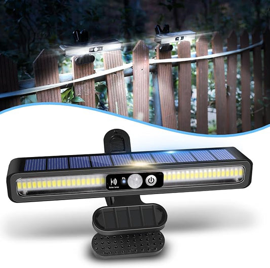 Clip On Solar Motion Lights Outdoor Waterproof, 1 Pack Motion Sensor Outdoor Lights with 36 LEDs, 6000K, Portable Solar Powered Security Light for Fence Garage Camping(Black)