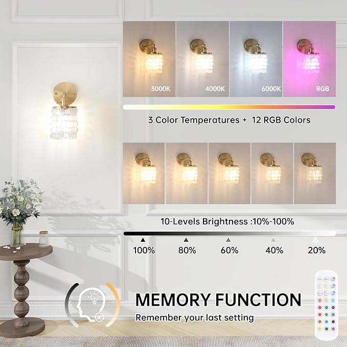 Shenmoyl Battery Operated Wall Sconce with Shell Shade, Rechargeable Wall Lamp with 5400mAh Battery & Remote Control, Modern Dimmable Wireless Wall Lights for Bedroom Bathroom (White, Gold Base)