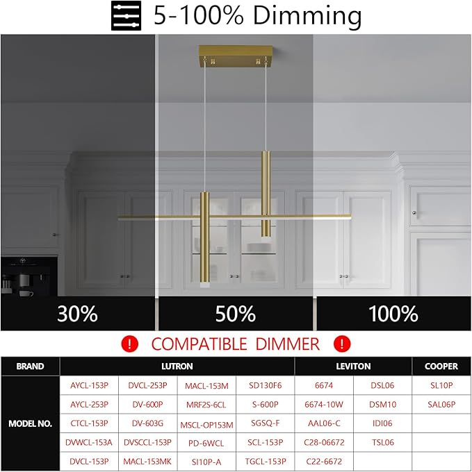 Modern LED Linear Pendant Light with Dual Spotlights Dimmable 6000K Pendant Lights Kitchen Island Gold Chandeliers for Dining Room Table Living Room Bedroom Gold(L31.5in)
