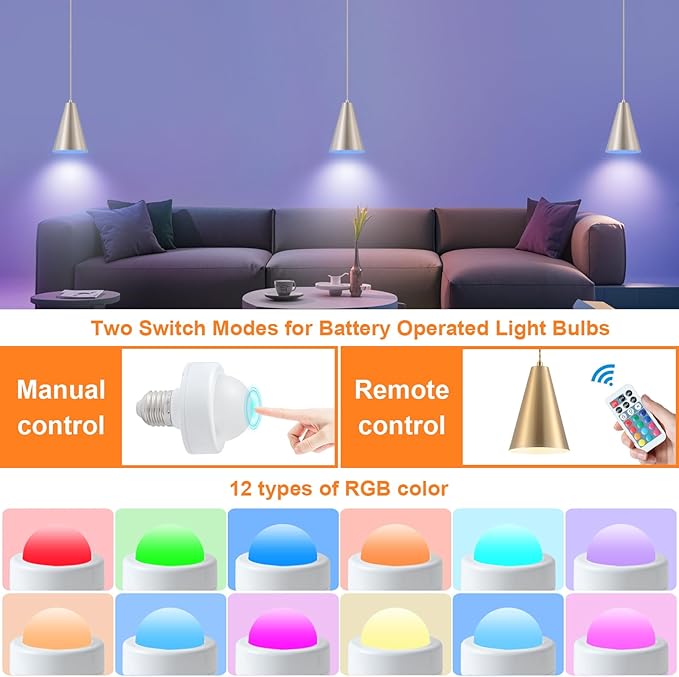 Dijiahua Brushed Nickel Battery Operated Pendant Lights Kitchen Island 3 Pack with Remote Control,Modern Wireless Rechargeable RGB Color Temperatures Hanging Lamp Fixtures with Silver Metal Shade