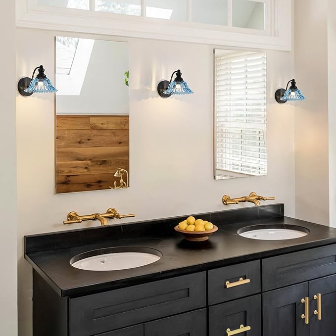 XIEDUN Vanity Light Black Wall Sconces Modern 1-Light Bathroom Sconces