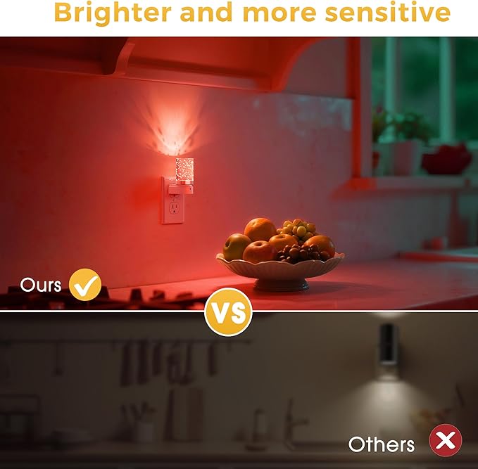 L LOHAS LED Night Light, Night Lights Plug into Wall, Color Changing Nightlight RGB with Dusk to Dawn Sensor, for Halloween, Christmas, Holiday, Hallway Bedroom Kids Room, 2 Pack