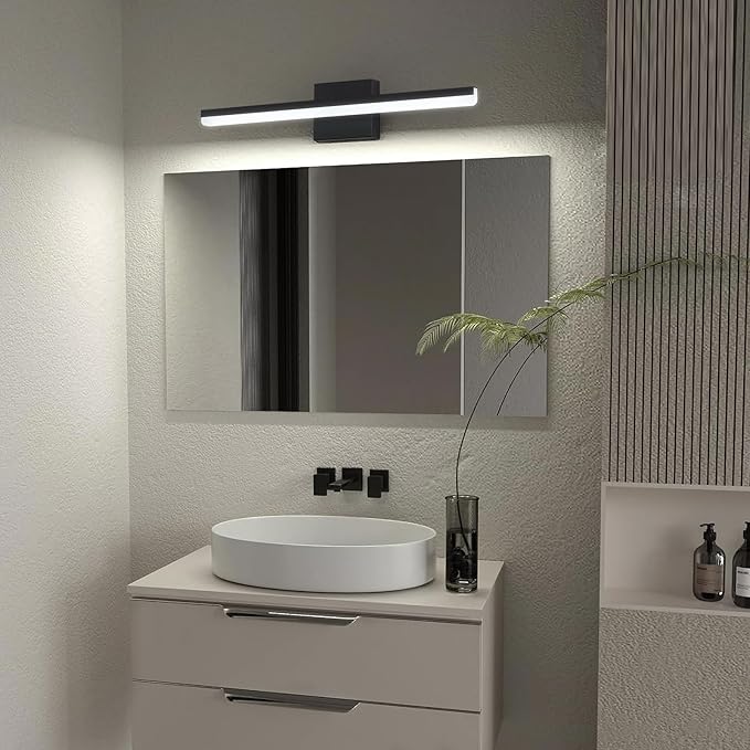 Bathroom Vanity Light Fixtures Over Mirror 24 inch Long Black Modern 18W LED Wall Sconce Lights for Mirror Bar Lighting Indoor 5500K ETL Certificated