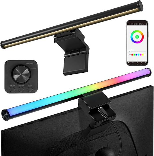 Hive Vibes 17" Smart Monitor Light Bar with RGB Backlight, Wireless Remote and App Control, Multiple Temperatures, Stepless Dimming, Eye Care, Anti-Glare Desk Lamp for Home, Office and Gaming