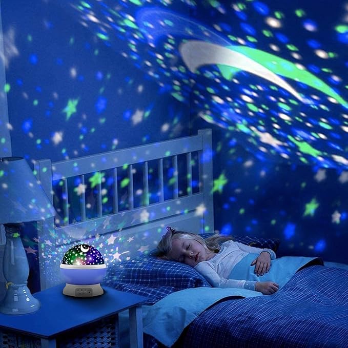 MOKOQI Star Projector, Night Light Lamp Fun Birthday Gifts for 1-4-6-14 Year Old Girls and Boys Kids Bedroom Decor -Blue