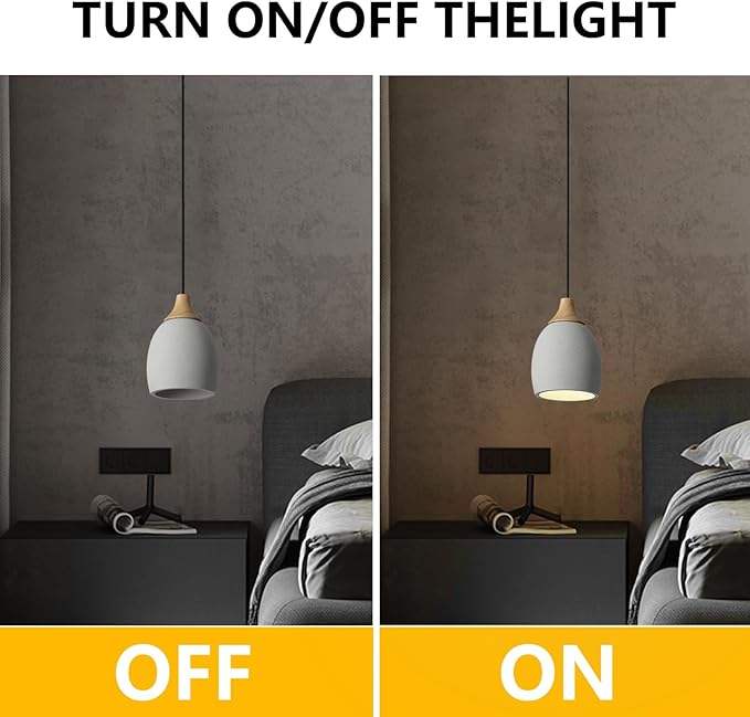 3 Pack Kitchen Island Concrete Pendant Lights with Dimmable LED Suspension Hanging Lamps 5.75In Cement Chandeliers Adjustable Hanging Ceiling Pendant Light for Foyer Bedsid Dining Room (Gray)