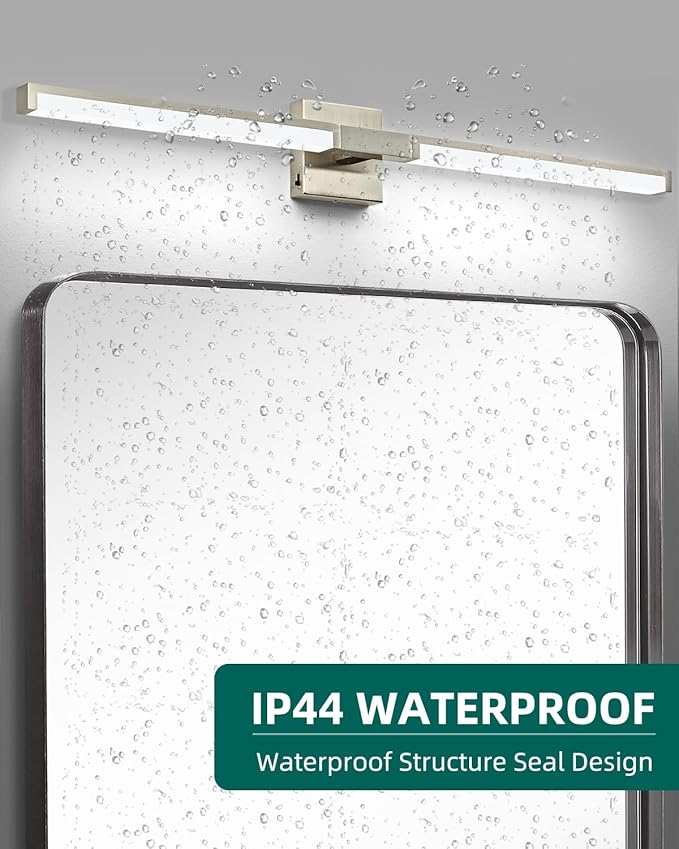 OKELI Modern Bathroom Light Fixtures Over Mirror, 40 Inch Brushed Nickel Vanity Light Bar for Bathroom, 24W 5CCT Diammable Wall Light