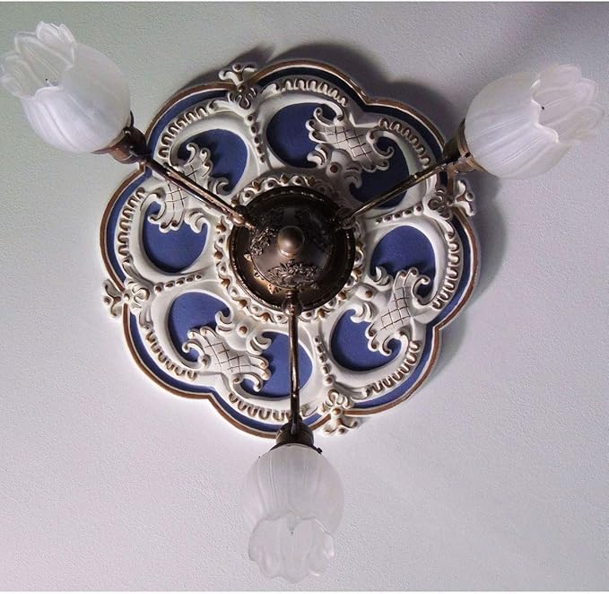 Ekena Millwork CM17RO2 18"OD x 3 1/2"ID x 1 1/2"P Rotherham Ceiling Medallion, Fits Canopies up to 3-1/2", 2 Piece