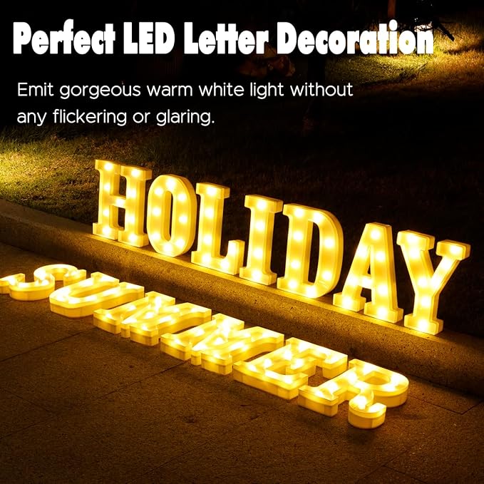 DyingSwan Small Led Marquee Letters, Light Up Letters, 8.58 Inch Led Letter Lights, Battery Powered Lighted Sign for Table, Party, Birthday, Christmas Decor (Letter O)