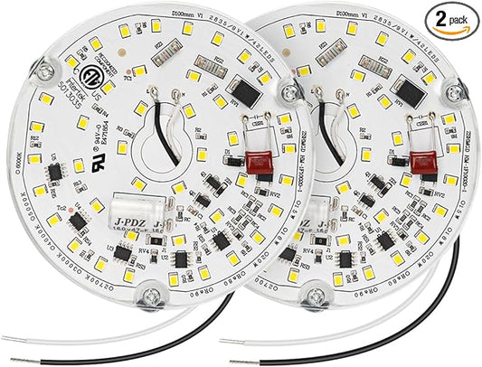 2 Pack LED Ceiling Fan Light Replacement Kit, Retrofit for Ceiling Lights, 15W 120V 5000K CRI90, Dimmable Engine for Pendant, Lantern
